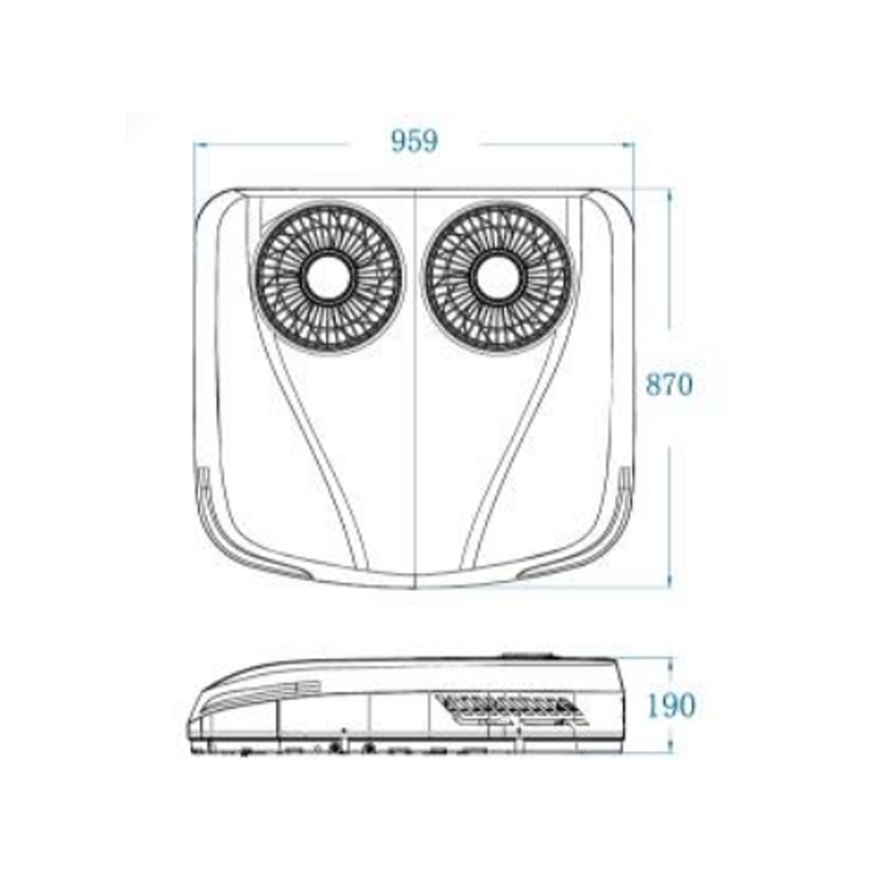 Air acondicionador eléctrico de camión de doble fan RX75