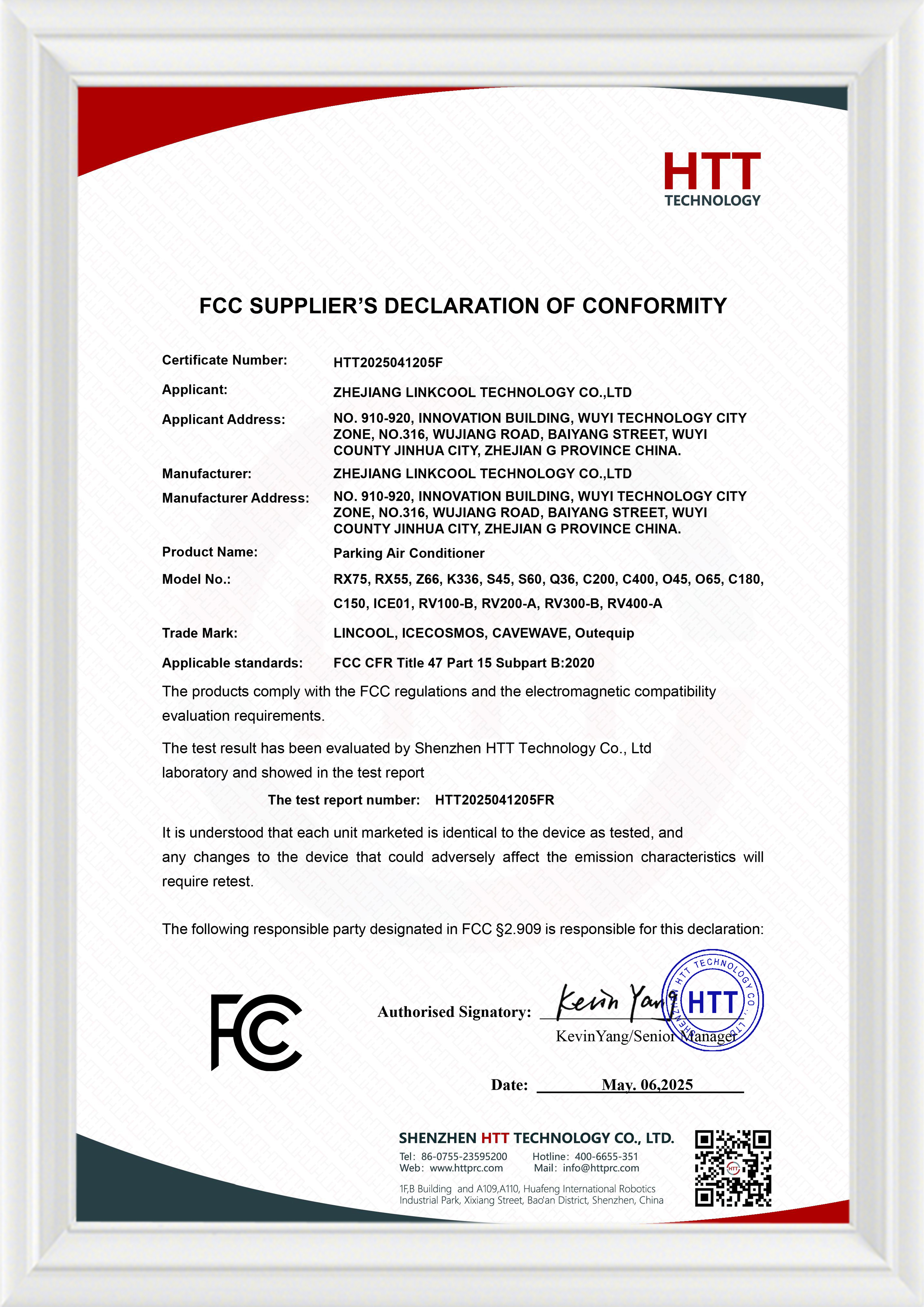 Certificados de la FCC